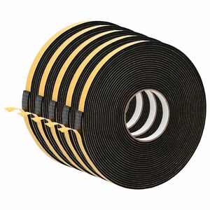 vidaXL Nastro adesivo in schiuma 5 pz Nero 20mm x 10m Schiuma CR