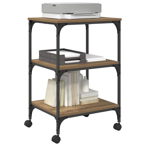 vidaXL Supporto per Stampante Rovere artigianale 50 x 41 x 75 cm