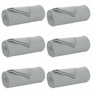 vidaXL Coperte da Pile 6 pz Grigio 270 x 240 cm 5.44 kg Panno