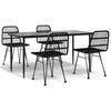 vidaXL Set da Pranzo da Giardino 5 pz Nero in Polyrattan