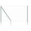vidaXL Recinzione con pali. Verde 1.6 x 100 m Acciaio rivestito in PVC