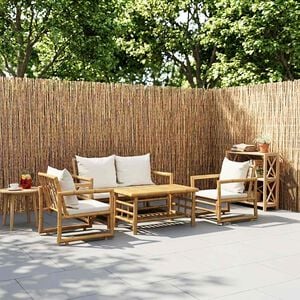 vidaXL Set Divani da Giardino 4 pz con Cuscini in Bamb&ugrave;