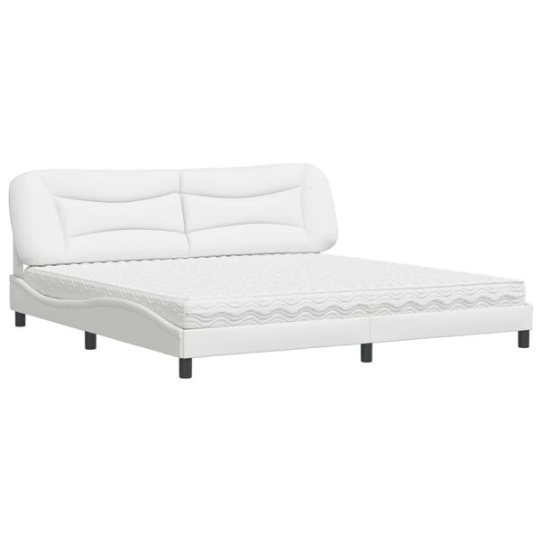 vidaXL Letto con Materasso Hvar Bianco 200x200cm in Similpelle