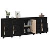 vidaXL Credenza Nera 230x35x80 cm in Legno Massello di Pino