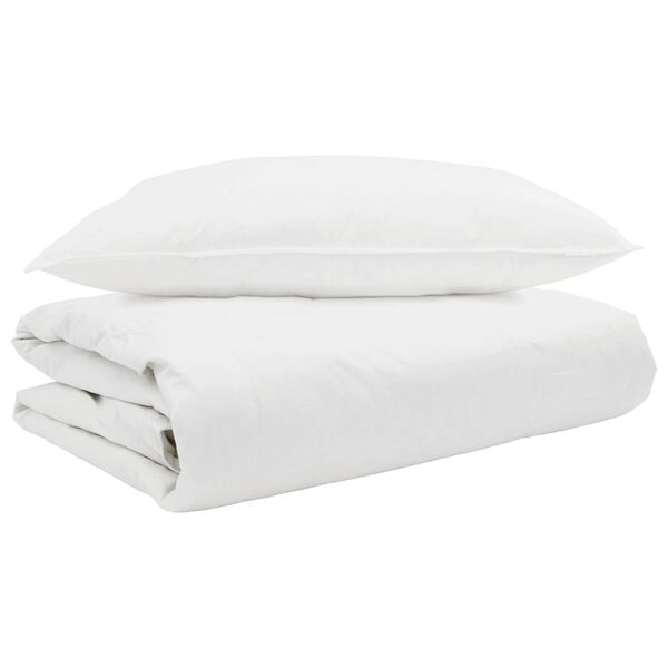 vidaXL Duvet Estivo con cuscino 2 pcs Bianco Piuma d'anatra