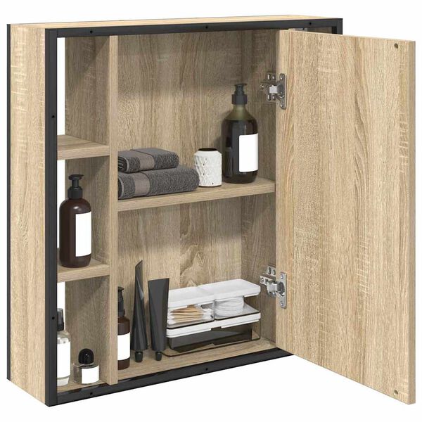 vidaXL Mobiletto per specchio da bagno Beige 60 x 16 x 60 cm