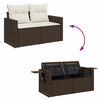 vidaXL Set Divani da Giardino 9pz con Cuscini Marrone in Polyrattan