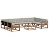 vidaXL Set di divani da esterno 10 pcs Grigio Naturale e Chiaro