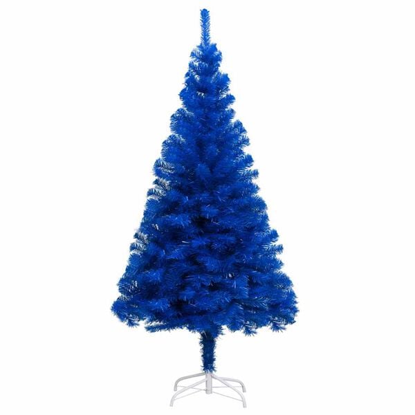 vidaXL Albero di Natale Preilluminato con Palline Blu 180 cm PVC
