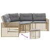 vidaXL Divano da Giardino a L con Cuscini e Pouf Beige in Polyrattan