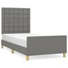 vidaXL Giroletto con Testiera Grigio Scuro 90x190 cm in Tessuto