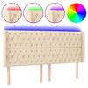 vidaXL Testiera a LED Crema 183x16x118/128 cm in Tessuto