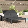 vidaXL Lettino da Sole 1-persona Nero 206 x 62.5 x 74 cm polyrattan