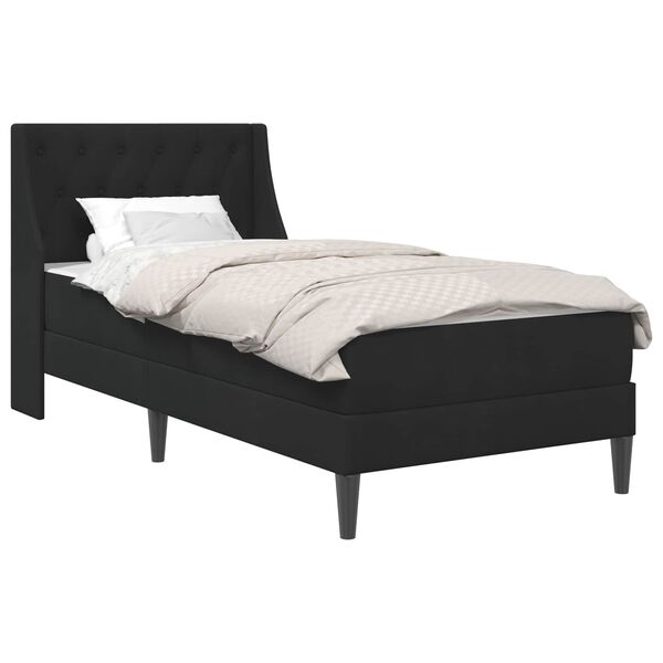 vidaXL Struttura letto con materasso Nero 80 x 200 cm Velluto