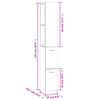 vidaXL Armadietto Bagno Rovere Sonoma 25x26,5x170 cm Legno Multistrato
