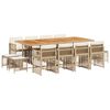 vidaXL Set da Pranzo da Giardino 13 pz con Cuscini Beige in Polyrattan