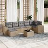 vidaXL Set Divano da Giardino 8 pz con Cuscini Beige in Polyrattan