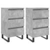 vidaXL Comodini 2 pz Grigio Cemento 40x35x69 cm in Legno Multistrato