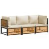 vidaXL Set Divano da Giardino 3pz con Cuscini Legno Massello di Acacia