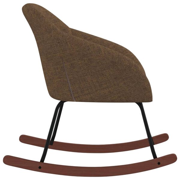 vidaXL Sedia a Dondolo Marrone in Tessuto