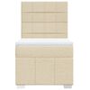 vidaXL Giroletto a Molle con Materasso Crema 90x200 cm inTessuto