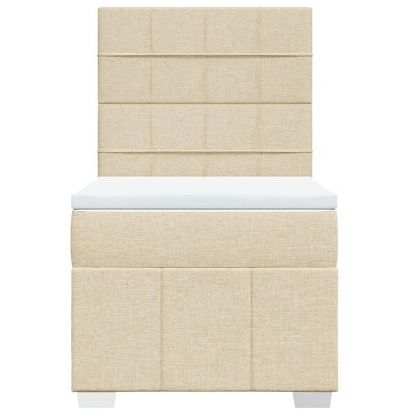 vidaXL Giroletto a Molle con Materasso Crema 90x200 cm inTessuto