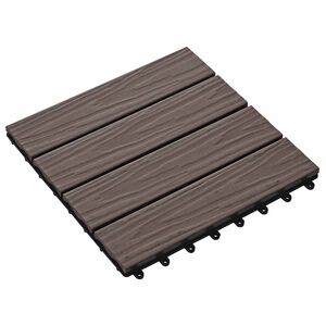 vidaXL Piastrella per Decking 11 pz Marrone Scuro 30 x 30 cm WPC