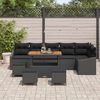 vidaXL Set Divano da Giardino con cuscino 10 pcs Nero polyrattan