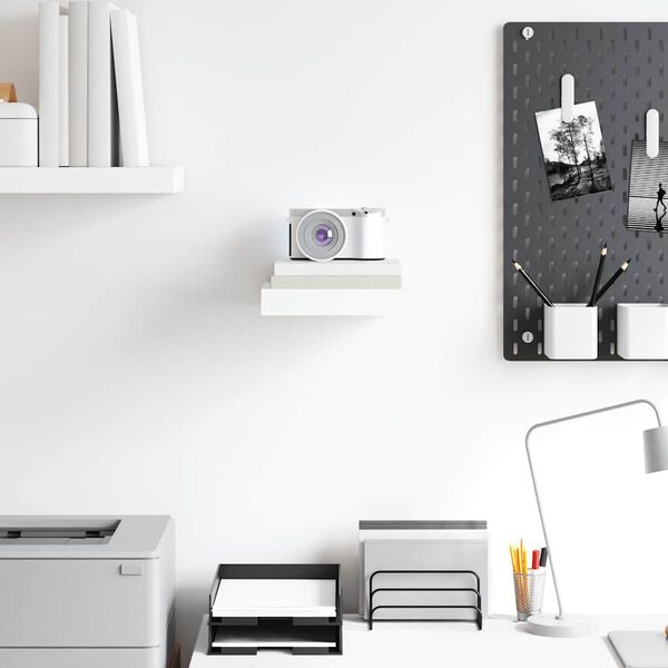 vidaXL Scaffale a Parete Bianco Lucido 23x23,5x3,8 cm in MDF