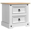 vidaXL Comodino Corona Bianco 53 x 39 x 47 cm Pino massello