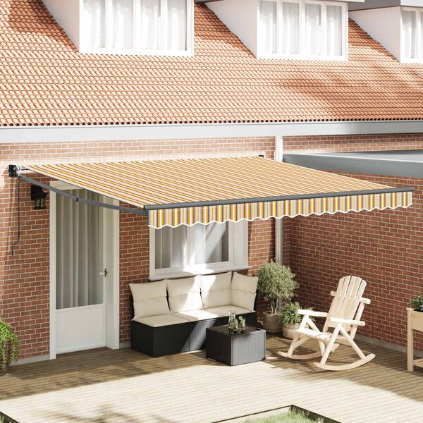 vidaXL Tenda Retrattile Multicolore 400 &times; 300 cm