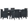 vidaXL Set da Pranzo per Giardino 7 pz Antracite Rattan Polt