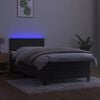 vidaXL Letto a Molle con Materasso e LED Grigio Scuro 90x190cm Velluto