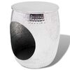 vidaXL Pouf/Tavolino a Forma di Barile in Alluminio Argento