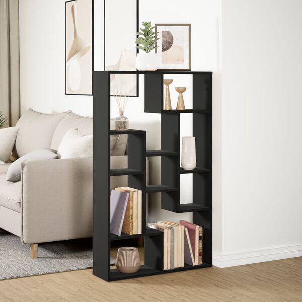vidaXL Libreria Nera 72x20x120 cm in Truciolato
