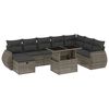 vidaXL Set Divano da Giardino 9 pz con Cuscini Grigio in Polyrattan
