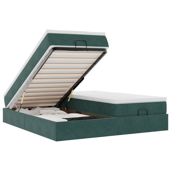 vidaXL Struttura Letto Pouf con Materassi 200x200 cm Velluto