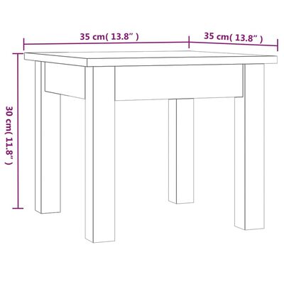 vidaXL Tavolino da Salotto Bianco 35x35x30 cm Legno Massello di Pino