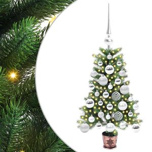 vidaXL Albero di Natale con 150 LED con supporto Verde 65 cm PE