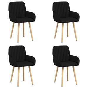 vidaXL Sedie da pranzo 4 pcs Tessuto Nero 56,5 x 50 x 87,5 cm