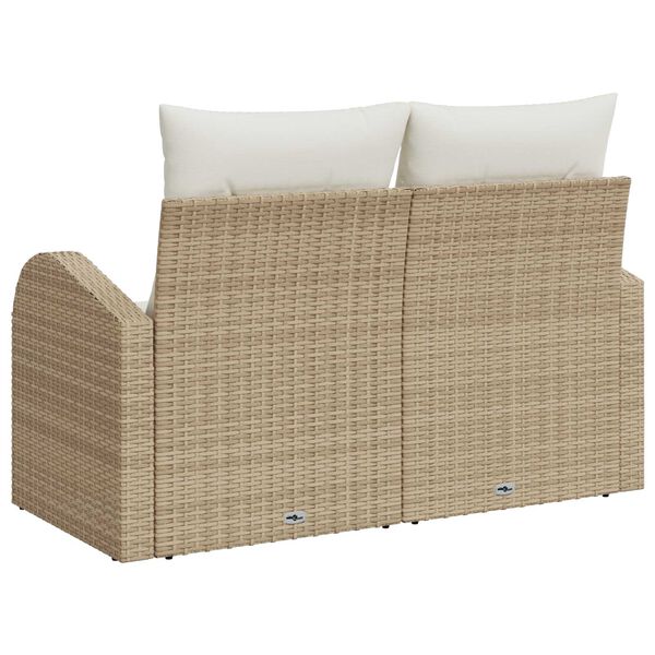 vidaXL Divano da giardino Beige 124 x 62 x 69cm polyrattan