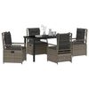 vidaXL Set da Pranzo per Giardino 5 pcs Grigio polyrattan