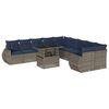 vidaXL Set Divani da Giardino 11 pz con Cuscini Grigio in Polyrattan
