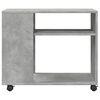 vidaXL Tavolino con Ruote Grigio Cemento 70x35x60 cm in Truciolato