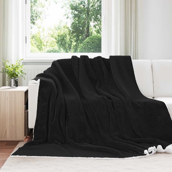 vidaXL Coperta Nero 240 x 270 cm Panno
