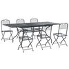 vidaXL Set da Pranzo per Giardino 7 pcs Antracite 212 x 90 x 76 cm