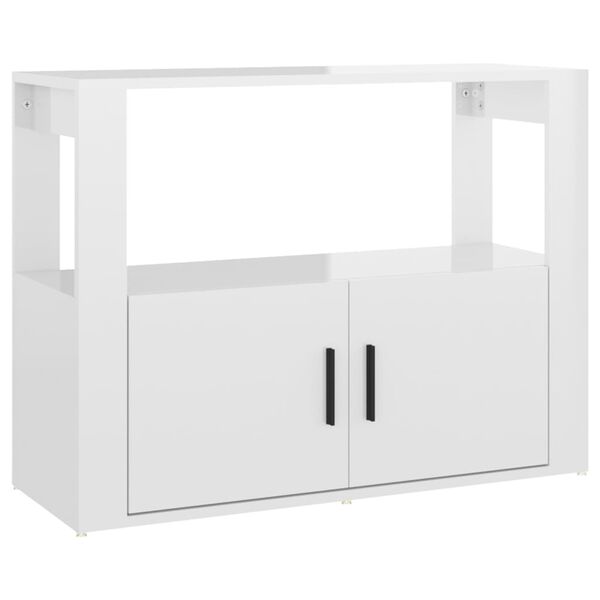 vidaXL Credenza Bianco Lucido 80x30x60 cm in Legno Multistrato