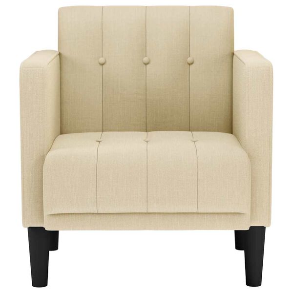 vidaXL Divano Sedia con Braccioli Crema 53 cm in Tessuto