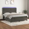 vidaXL Letto a Molle con Materasso e LED Grigio Scuro 180x200 cm