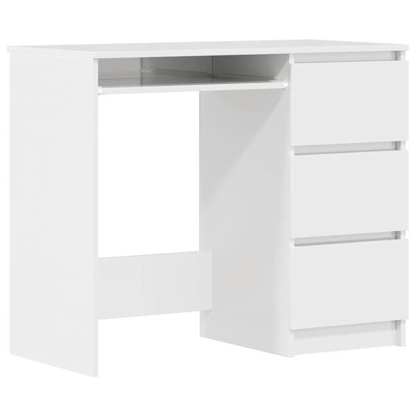 vidaXL Scrivania Bianco Lucido 90x45x76 cm in Legno Multistrato